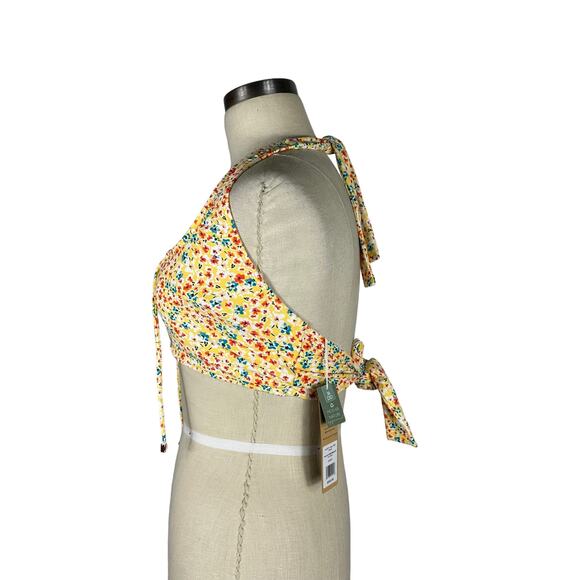 SWIM SYSTEMS Ahoy Halter Swimsuit Top Wildflower Meadow Size 36DD NWT Yellow - Picture 2 of 7